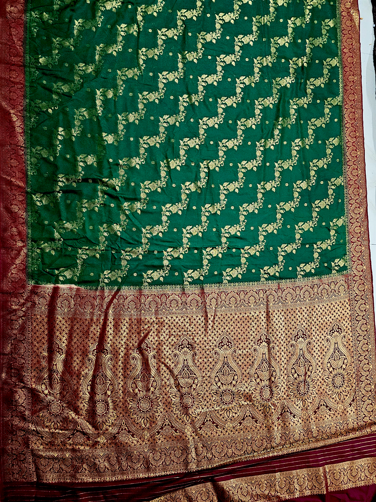 Green Dupion Silk Saree
