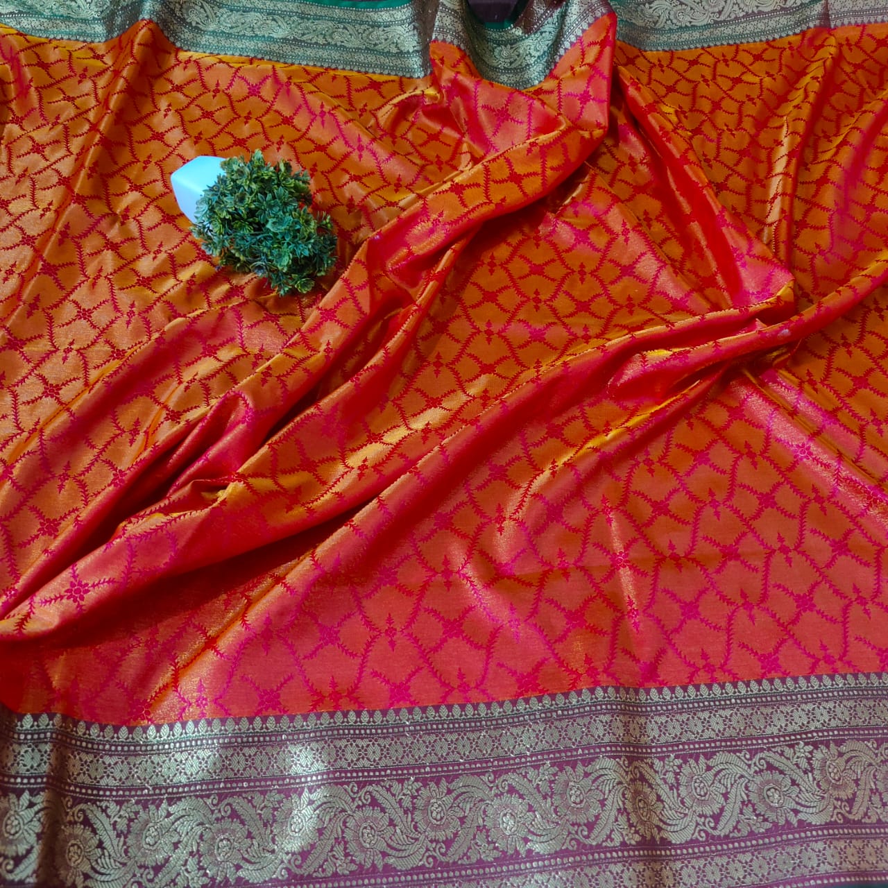 Satan silk saree Banarsi Brides