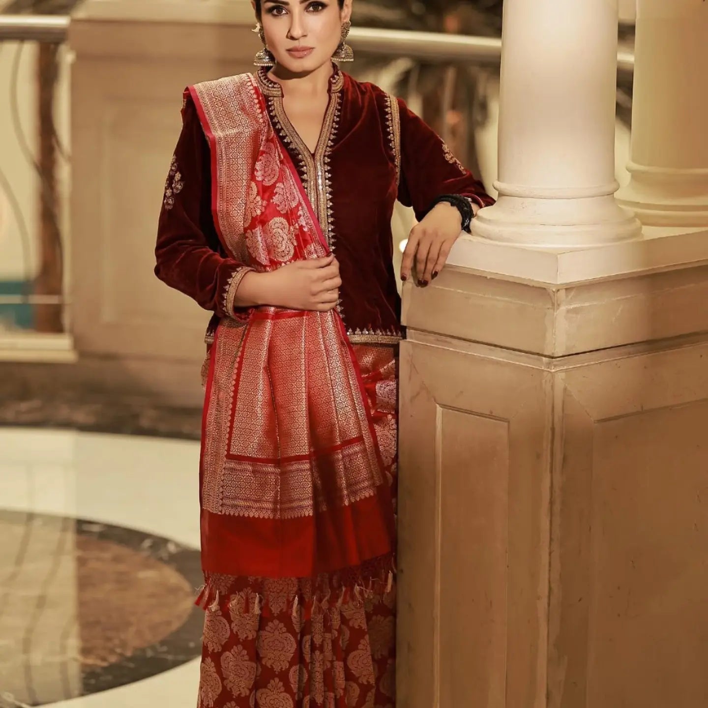Ravina tondon banarsi saree
