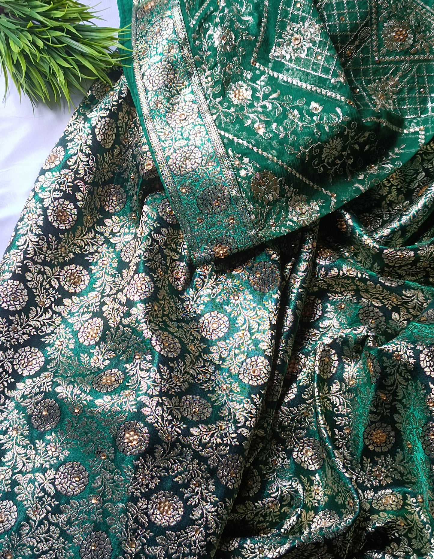 Kimkhab garara wedding dress