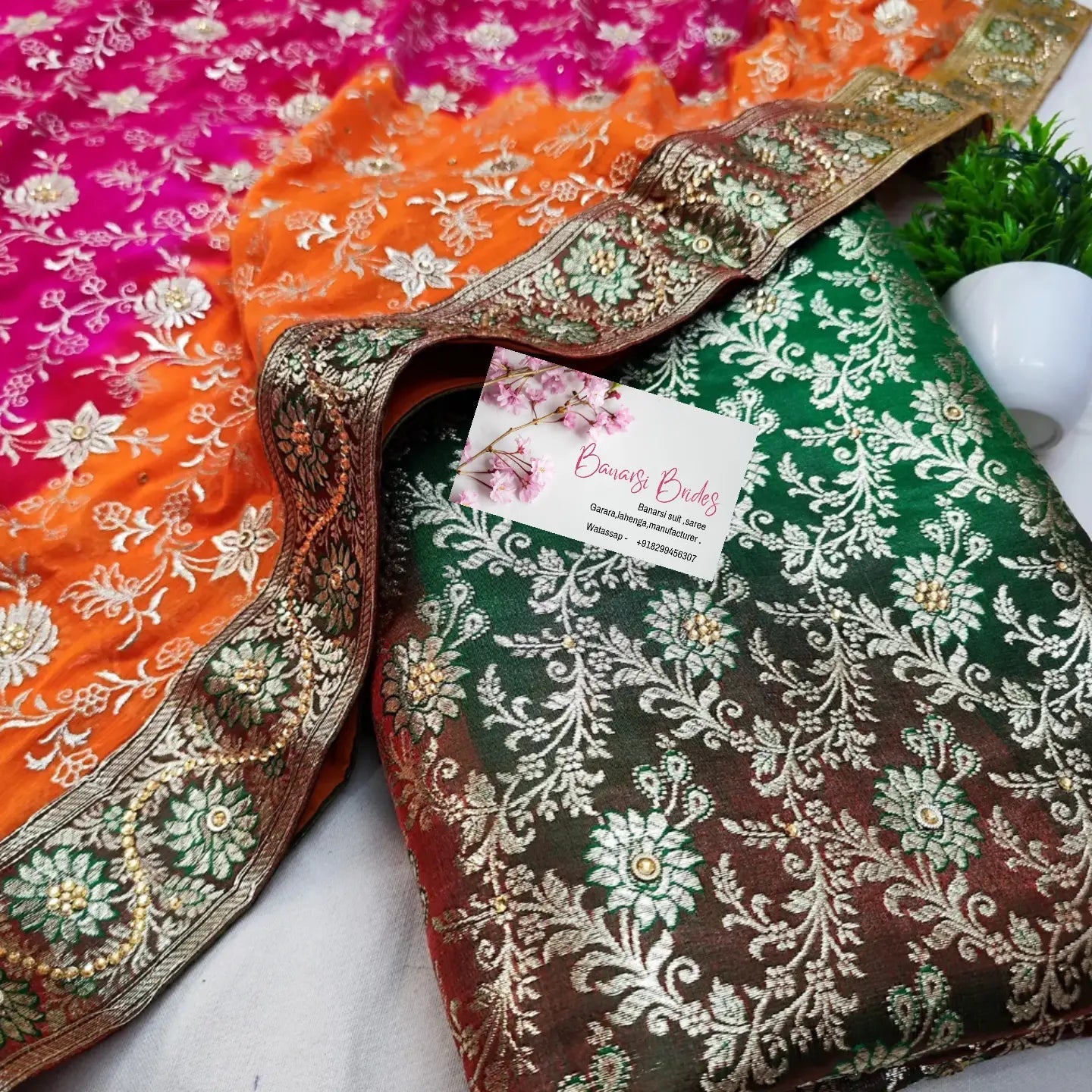 Multi kimkhab garara with stone Garara Banarsibrides