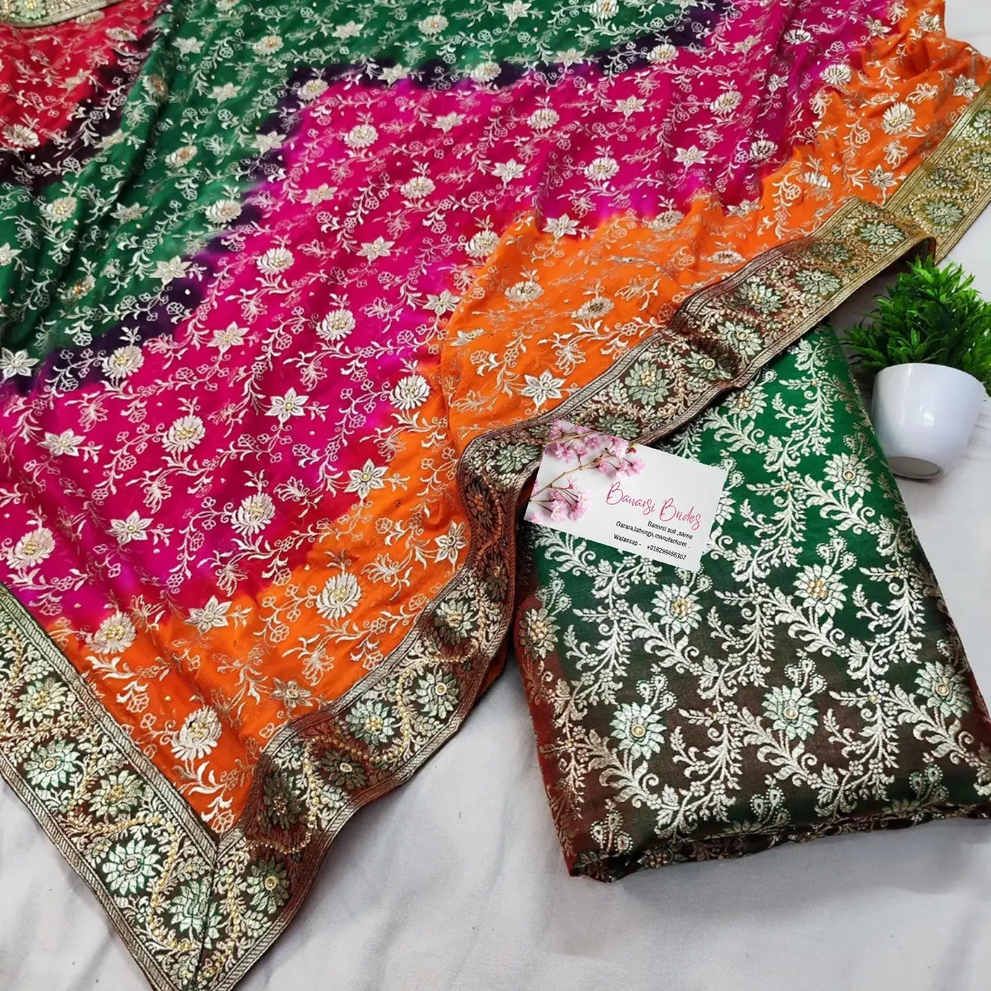 Multi kimkhab garara with stone Garara Banarsibrides