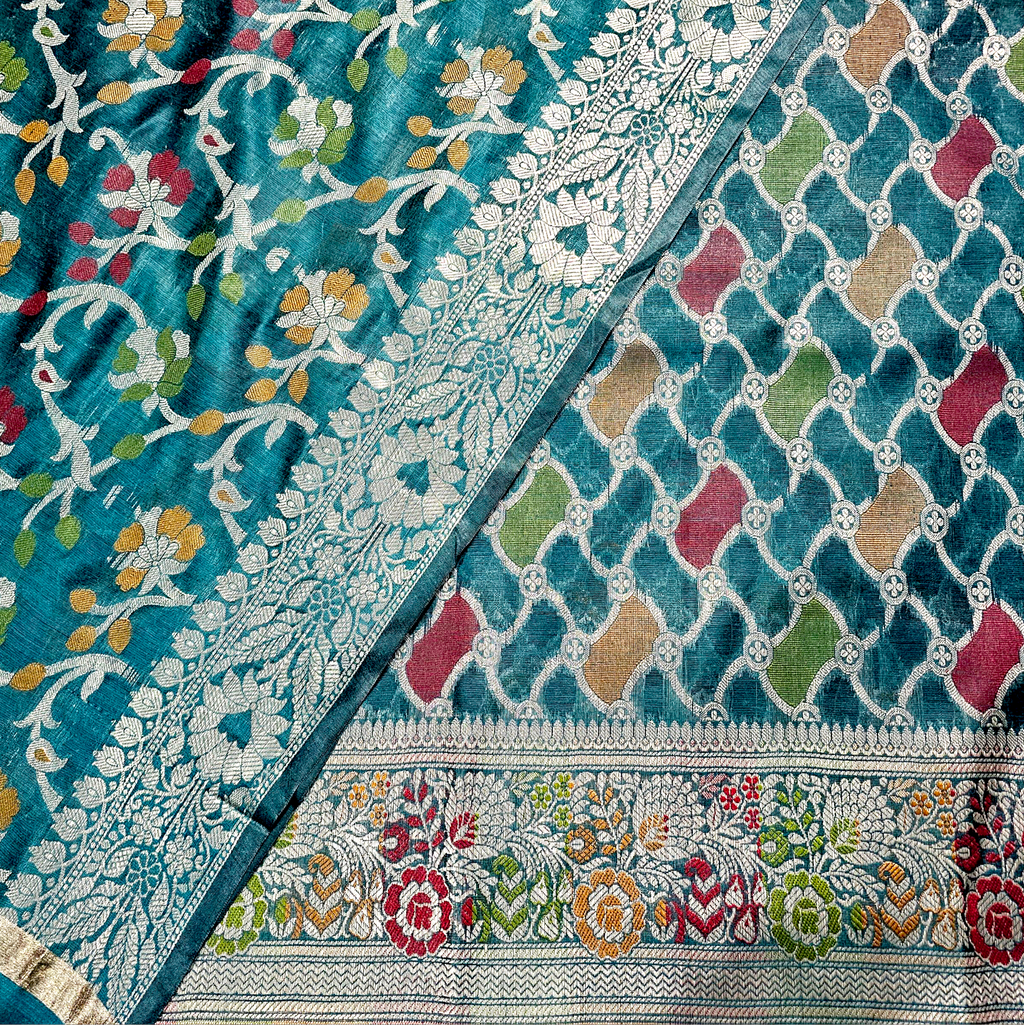 "Banarasi Silk Suit with Matching Bottom and Dupatta, Perfect for Bridal, Party, and Festive Occasions, Premium Silk with Intricate Zari Work"