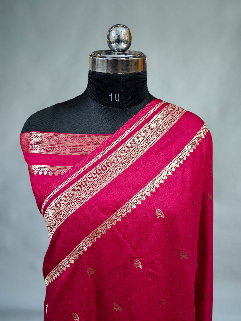 Maroon Crepe Silk Banarasi Saree 