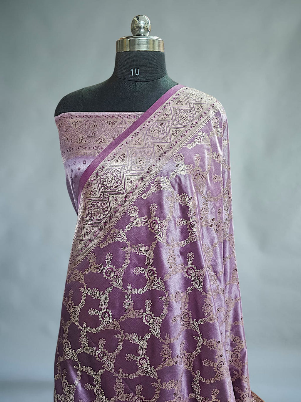 Lavender Banarasi Saree