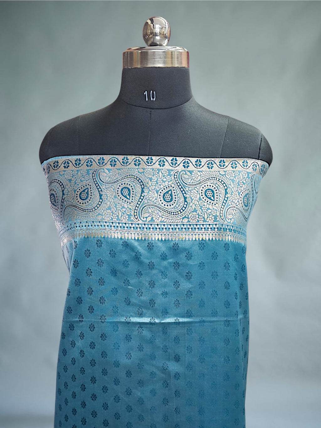 Blue Satin Silk Banarsi Saree 