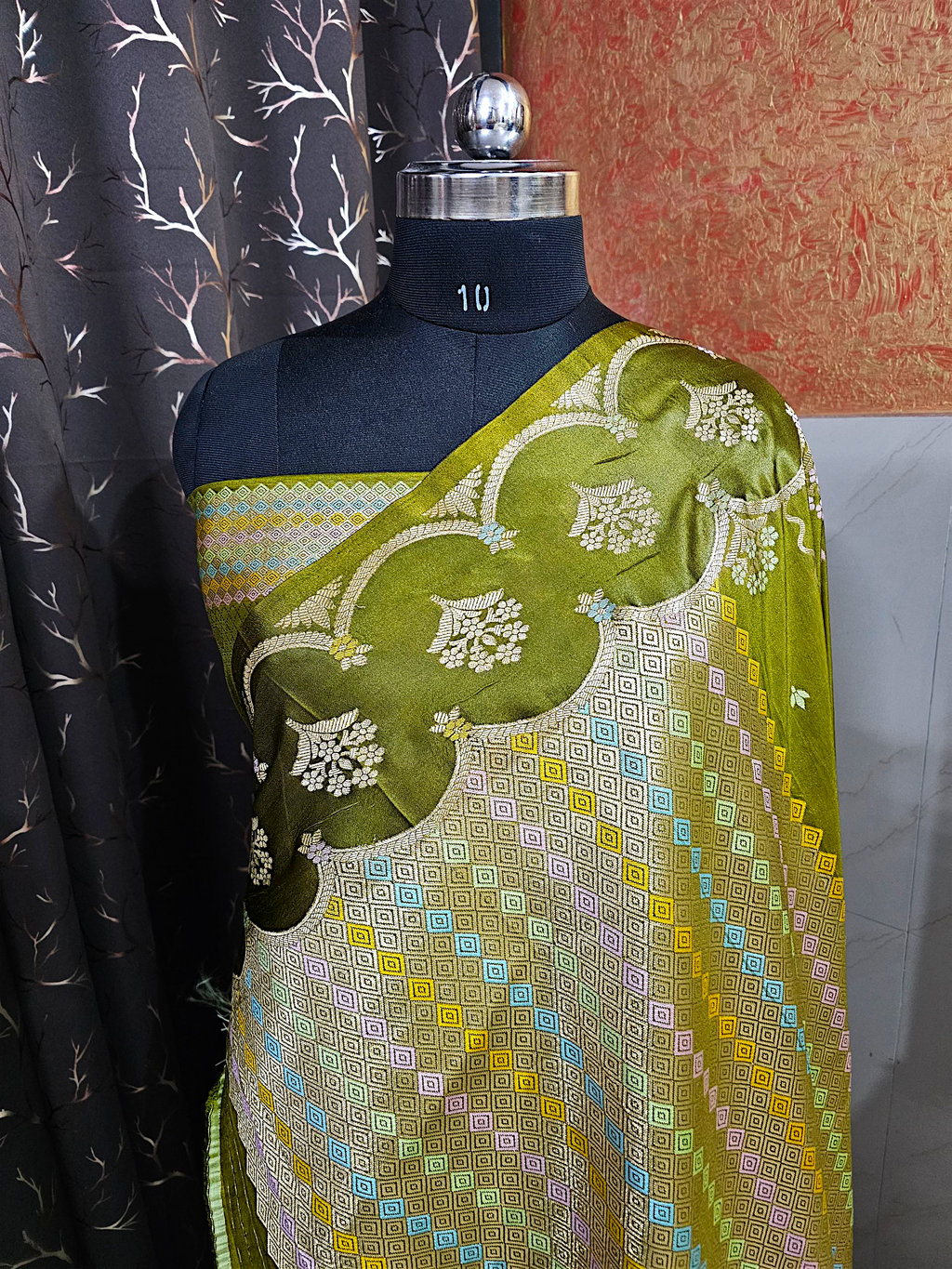 Green Dupion Banarsi Silk Saree 