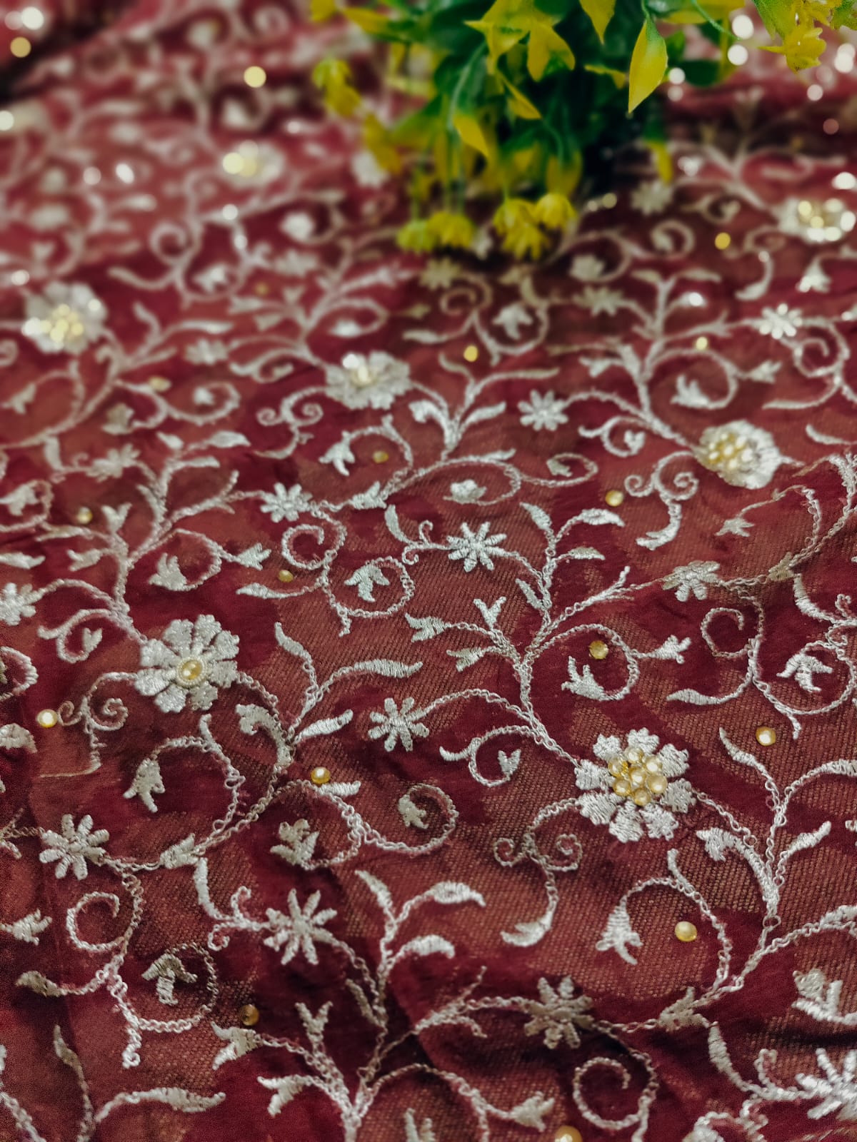 Shifon silk with havy embodry work-duppata - Banarsi Brides