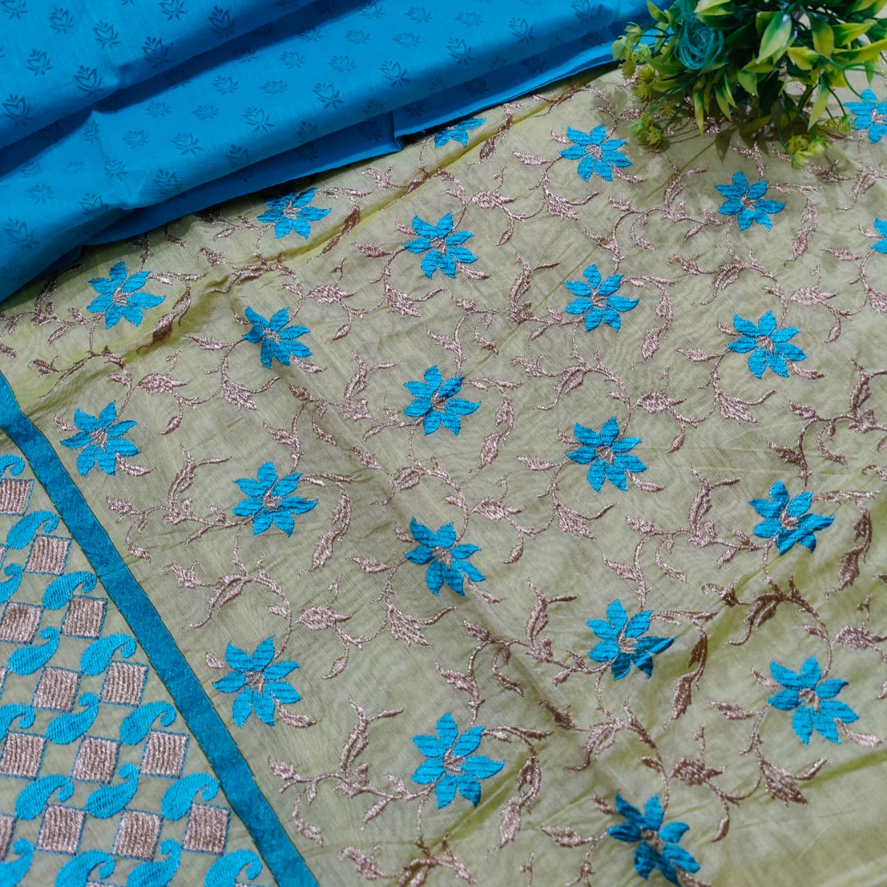 Chanderi silk suit cuntras - Banarsi Brides