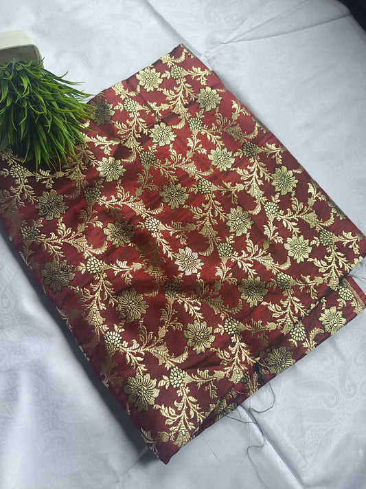 red Bareek Jaal Stone Work Kimkhab Silk Banarasi Gharara - Exquisite for kids 