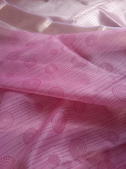 Pink organza silk saree ll tisshue silk saree ll handcraft banarsi saree