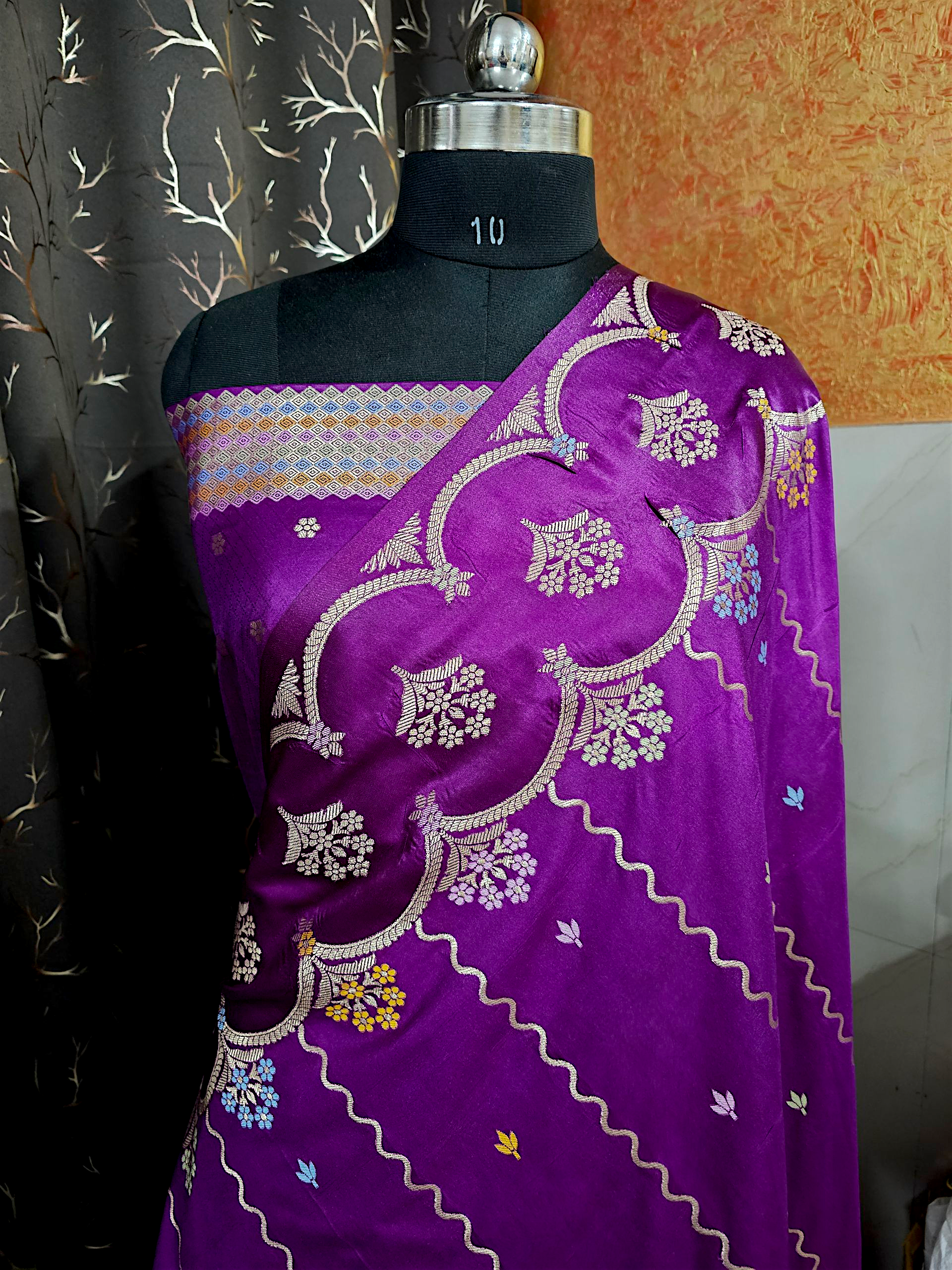 Purple Dupion Banarsi Silk Saree