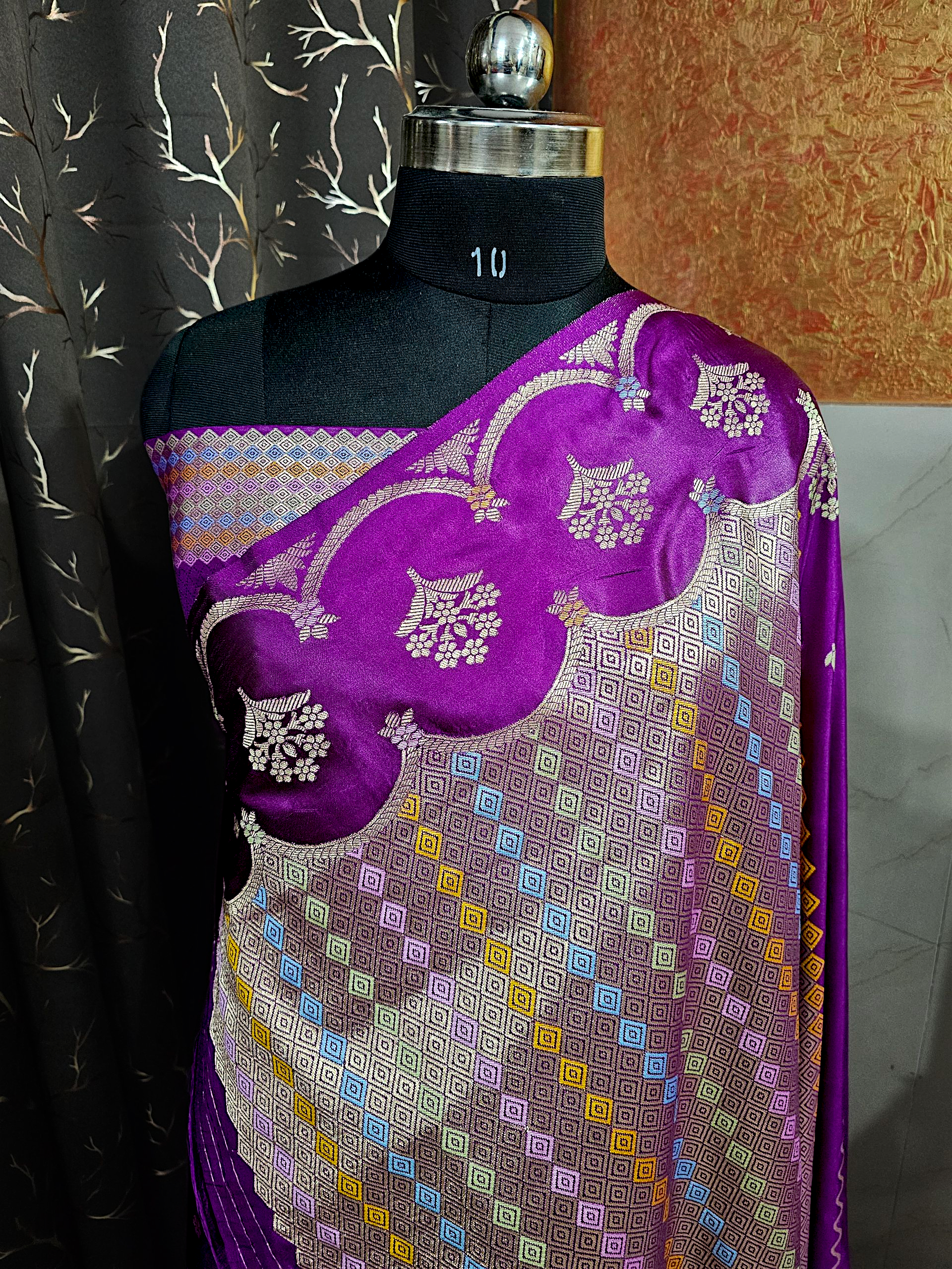 Purple Dupion Banarsi Silk Saree