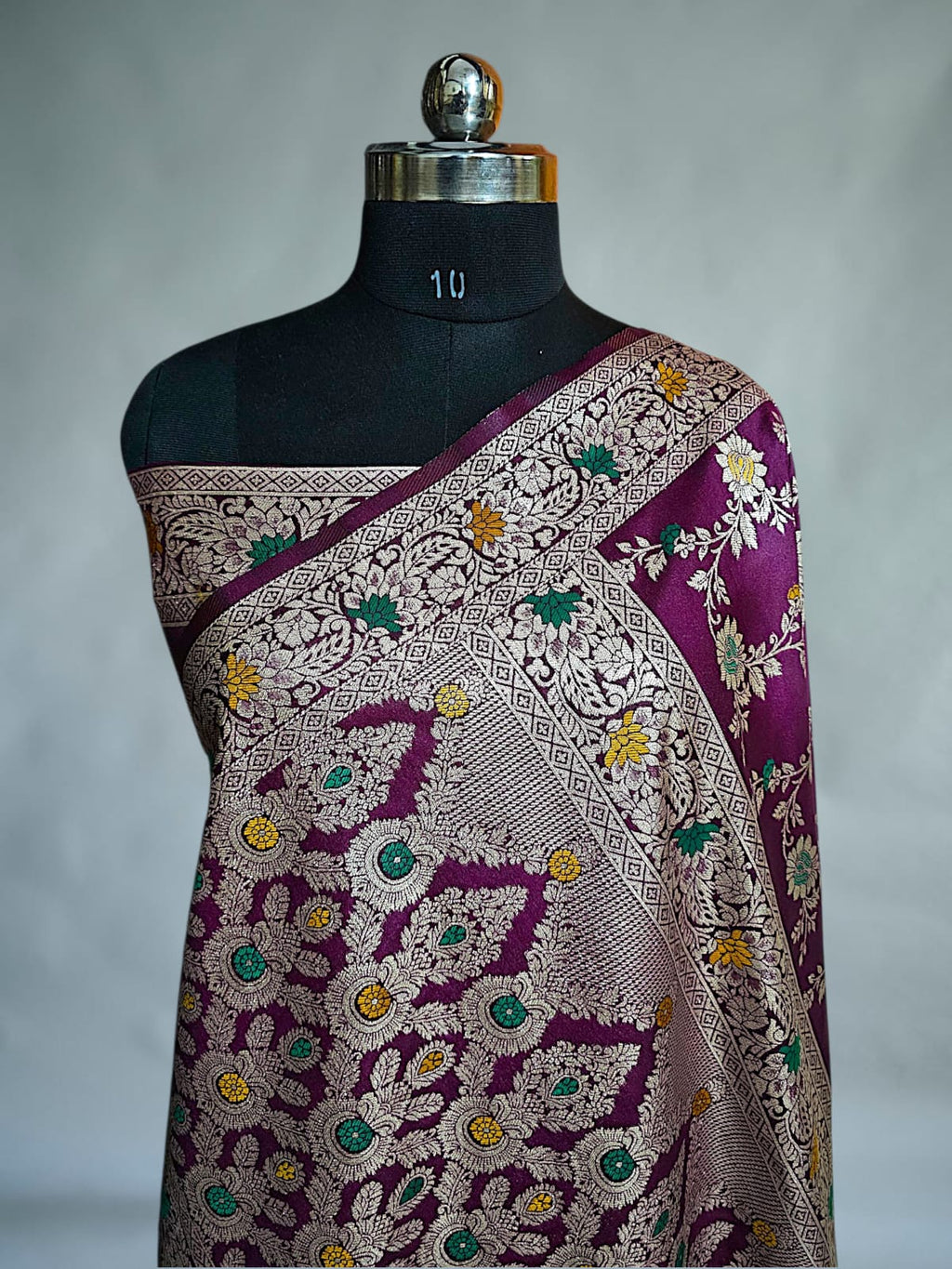 Wine Banarasi Saree
