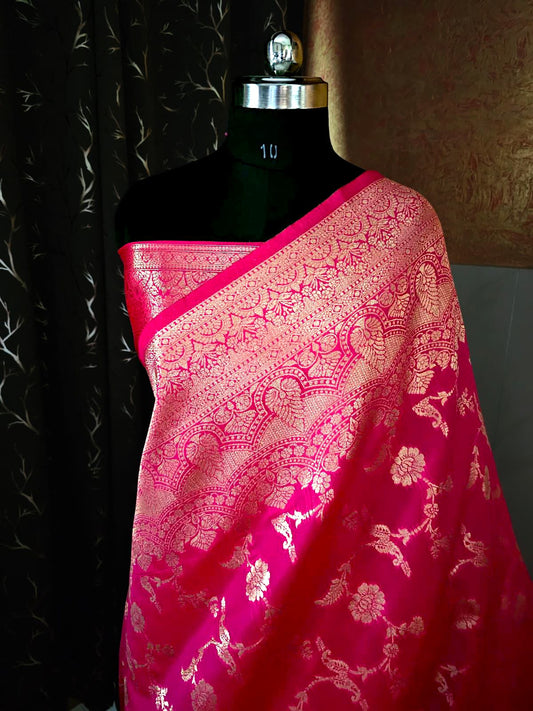Rani Pink Banarasi Silk Saree