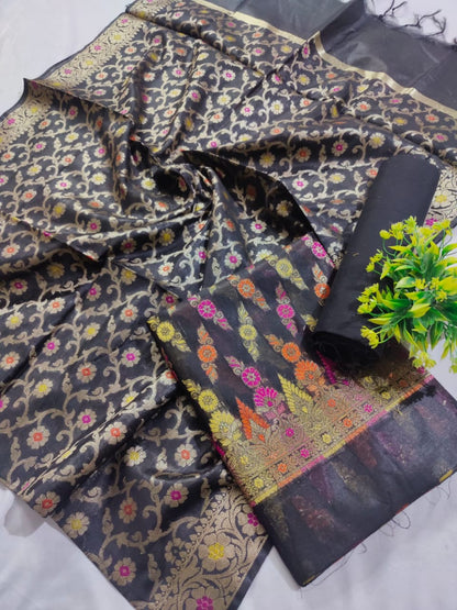 black silk banarsi suit IIcottan silk banarsi suit II manufacturing price banarsi suit 