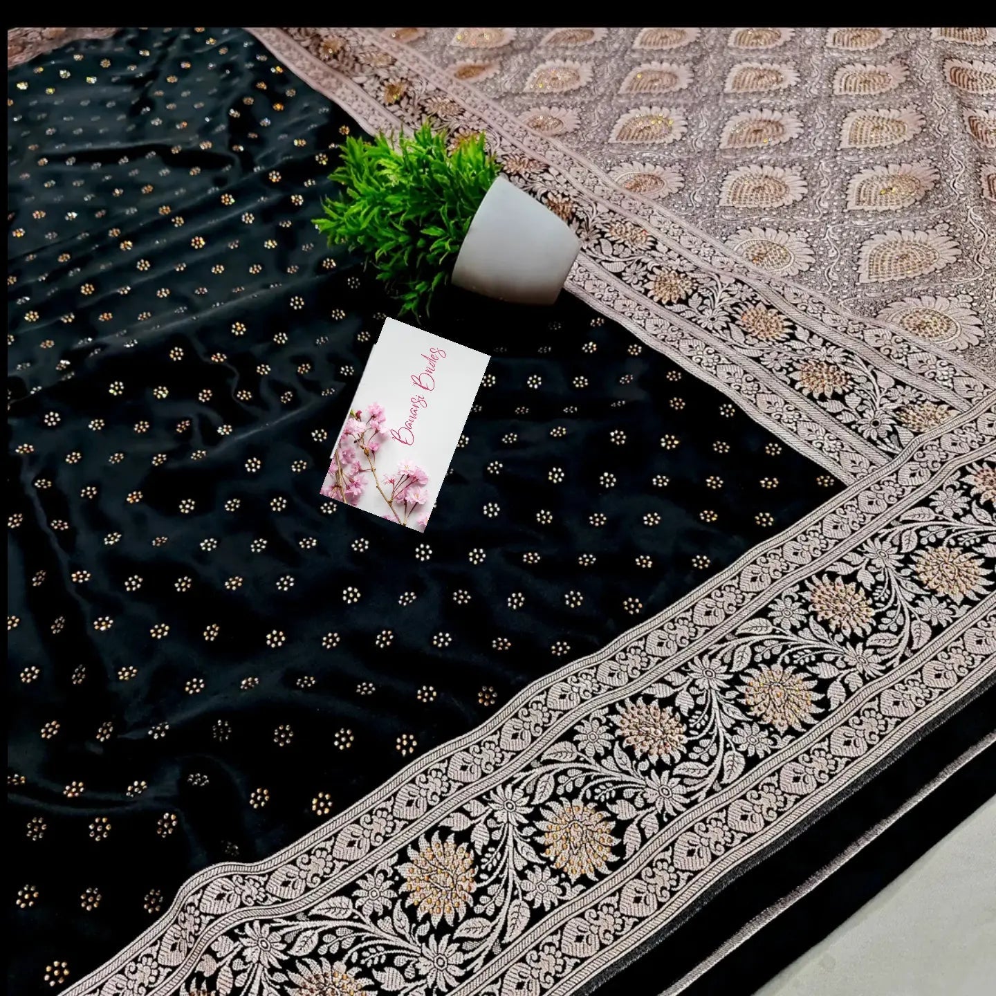 Katan silk with daimand work saree Saree Banarsibrides 