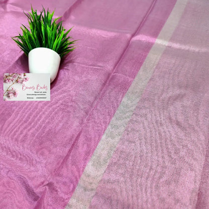 Tisshu silk saree pink colour Saree Banarsibrides 