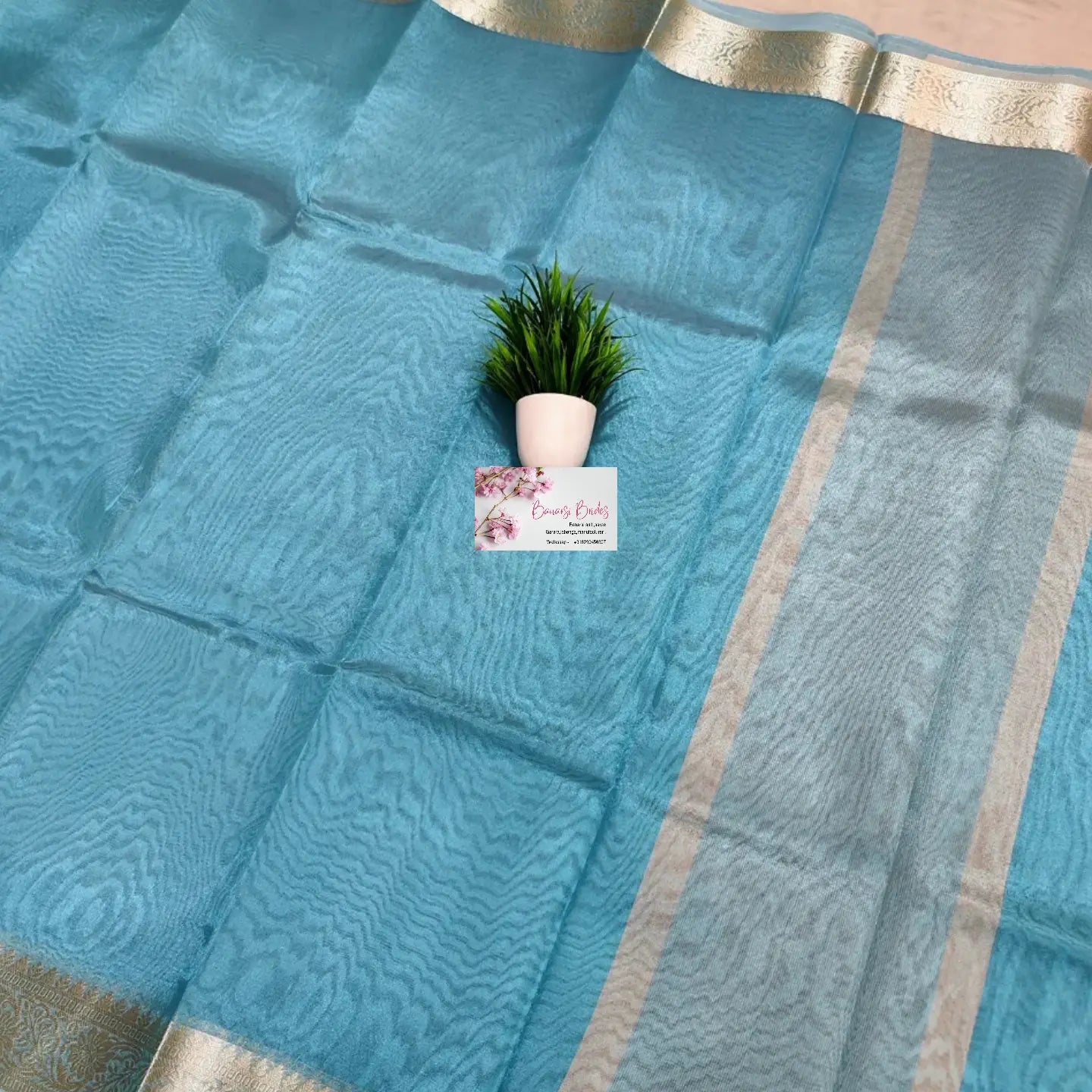 Tisshu silk saree sky blue colour Saree Banarsibrides 