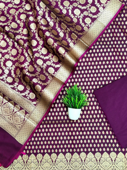 Banarsi katan silk suit 