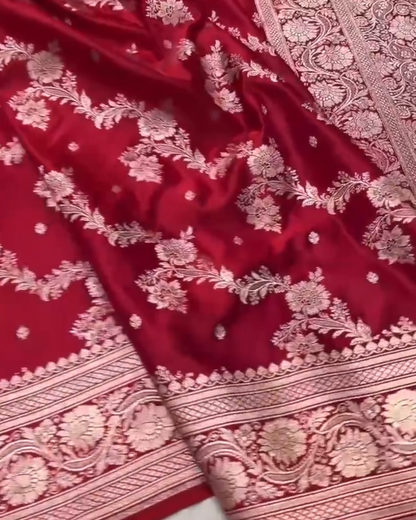 Bridal red banarsi saree 