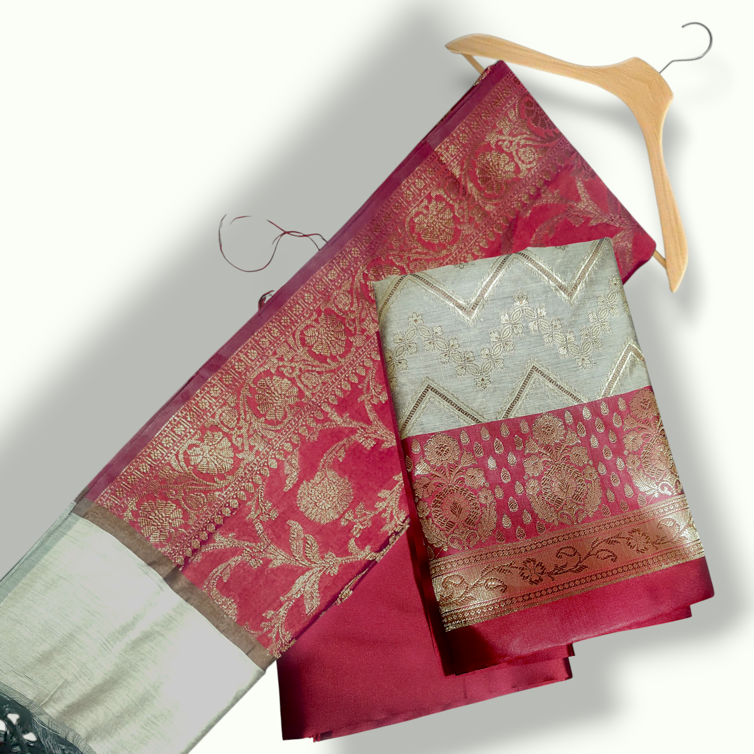 Red banarsi silk suit 