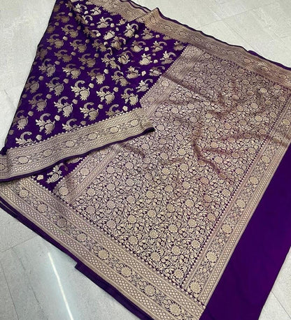 Banarsi silk saree majenta saree