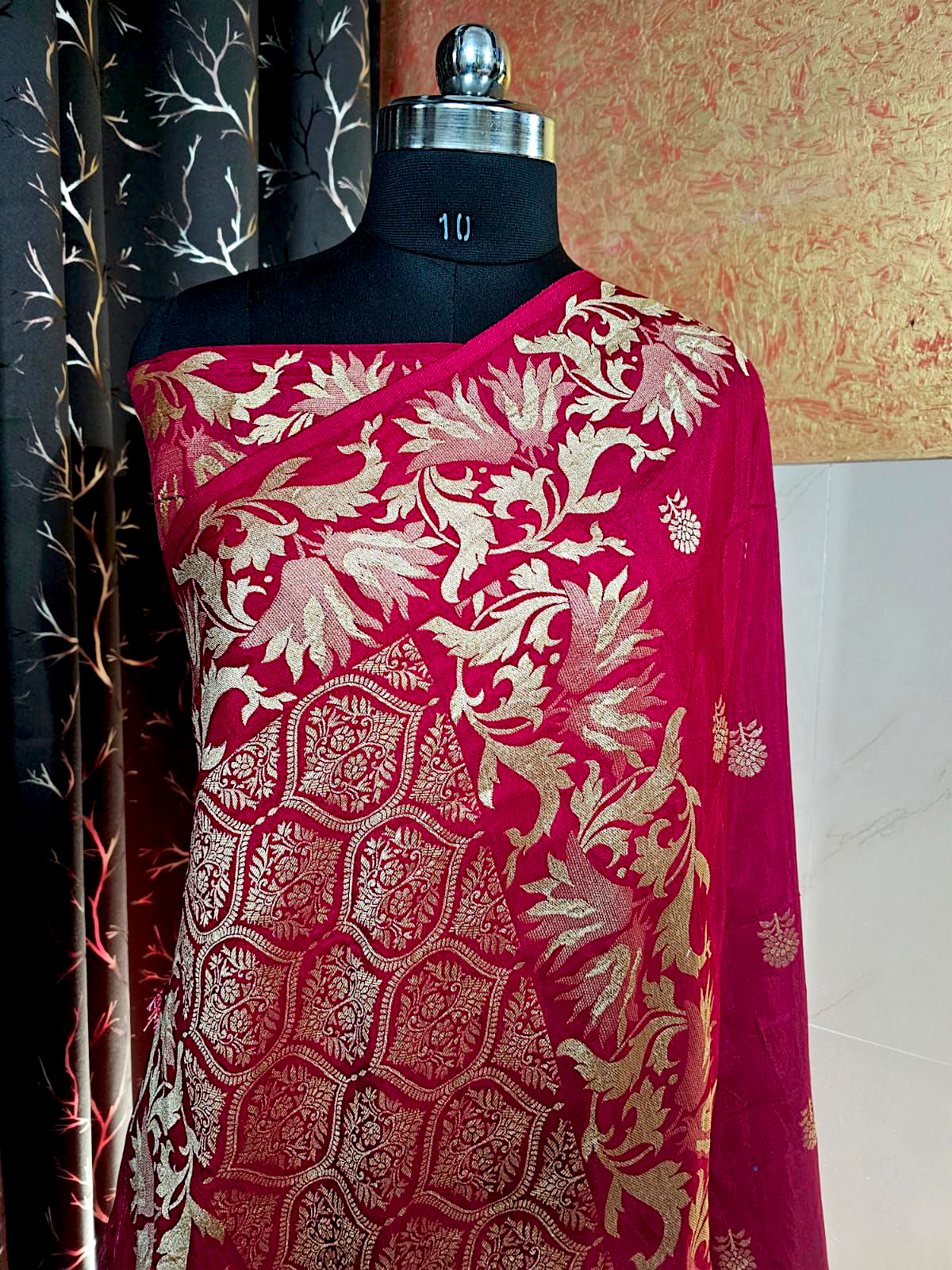 Red Floranza Katan Silk Banarasi Saree