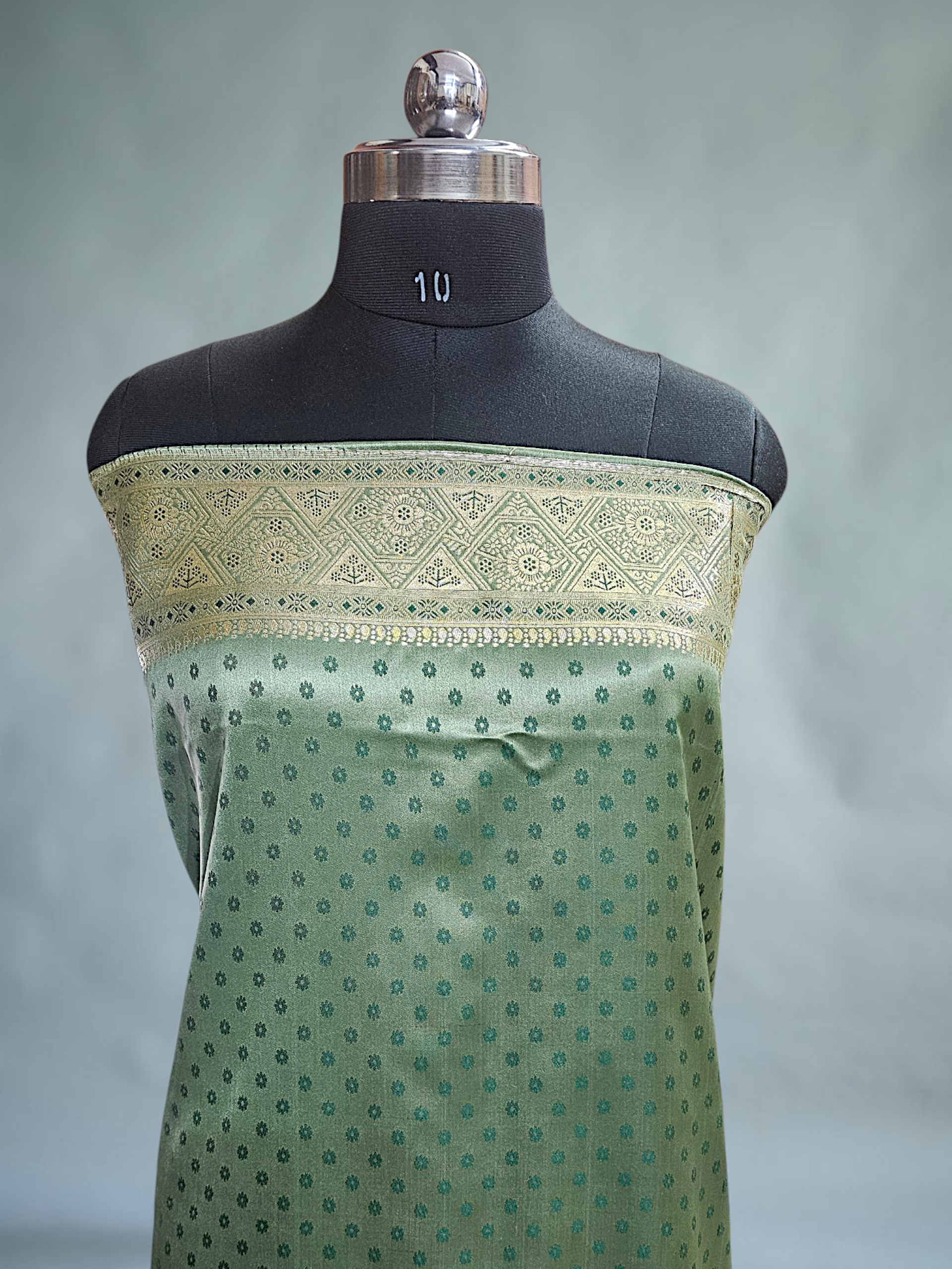 Banarasi silk sarees pista colour 