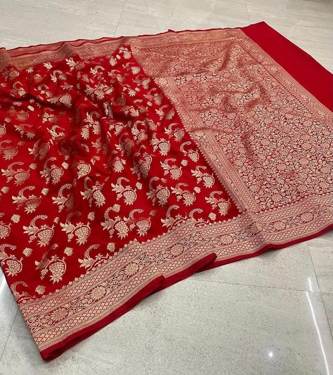 Banarsi silk red saree 