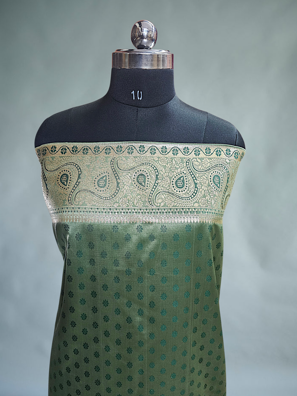 Pista blouse banarasi saree 