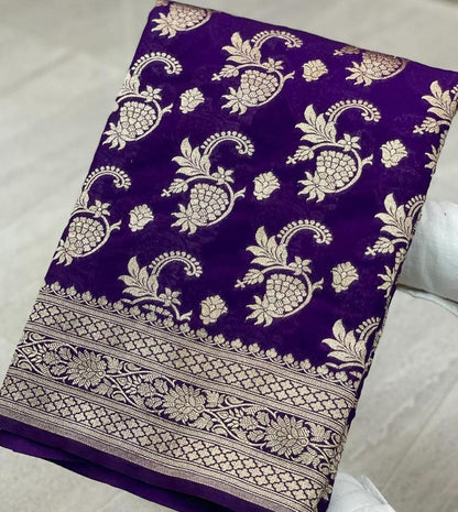 Majenta  banarsi saree 