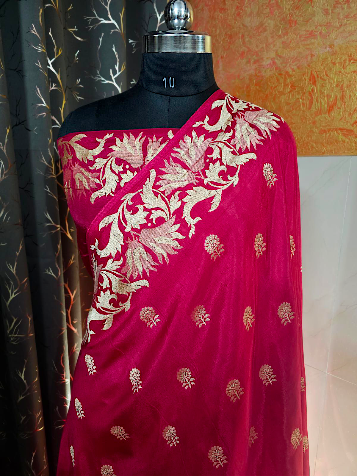 Red Floranza Katan Silk Banarasi Saree