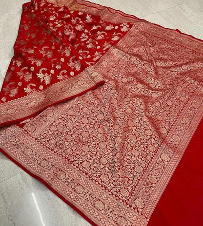 Banarasi saree red colour 