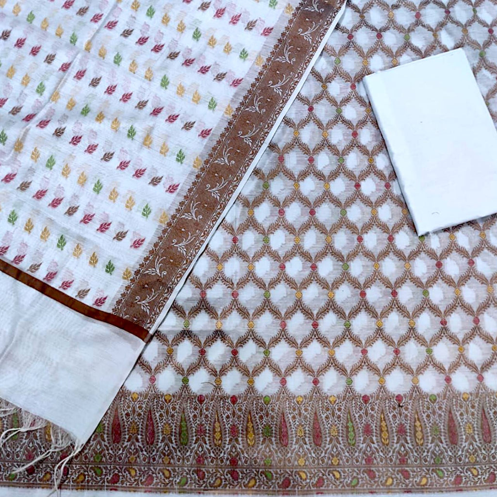 Sky blue banarsi silk suit 