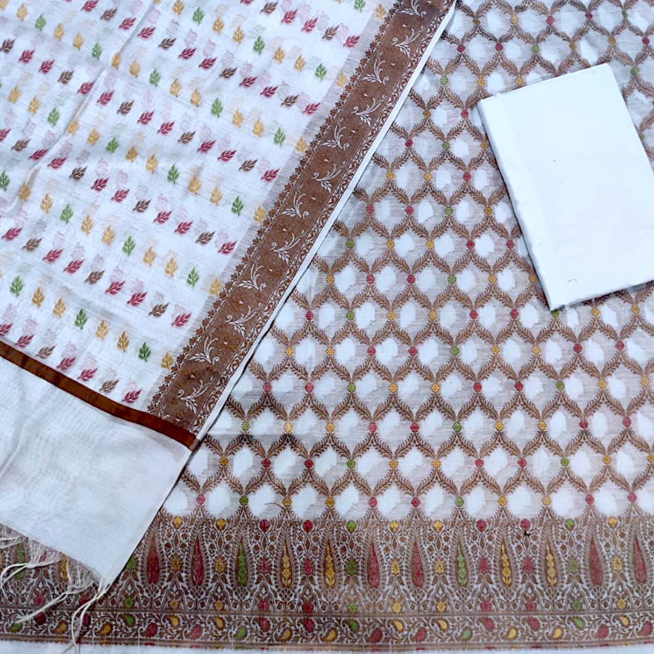 Sky blue banarsi silk suit 